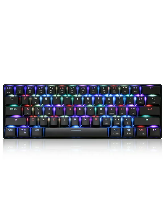 MOTOSPEED CK61 RGB Mechanical Gaming Keyboard OUTMU Blue Switches Keyboard 61 Keys -ghosting with Backlight for Gaming B