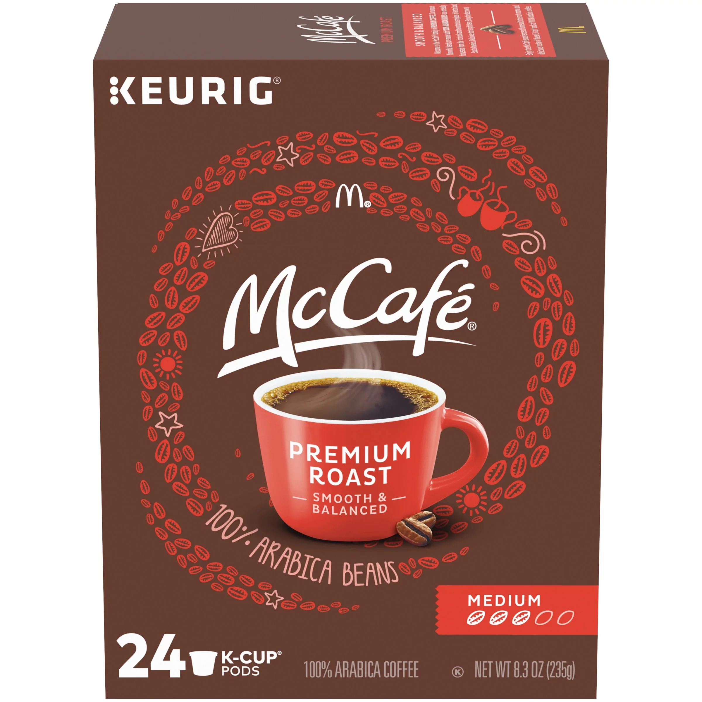McCafe Premium Roast Medium Coffee K-Cup Pods, Caffeinated, 24 ct - 8.3 oz Box