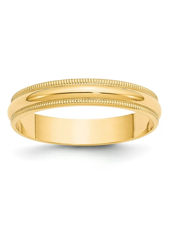 Men's 10K Yellow Gold 4mm Classic Fit Milgrain Wedding Band  Ring Size 12