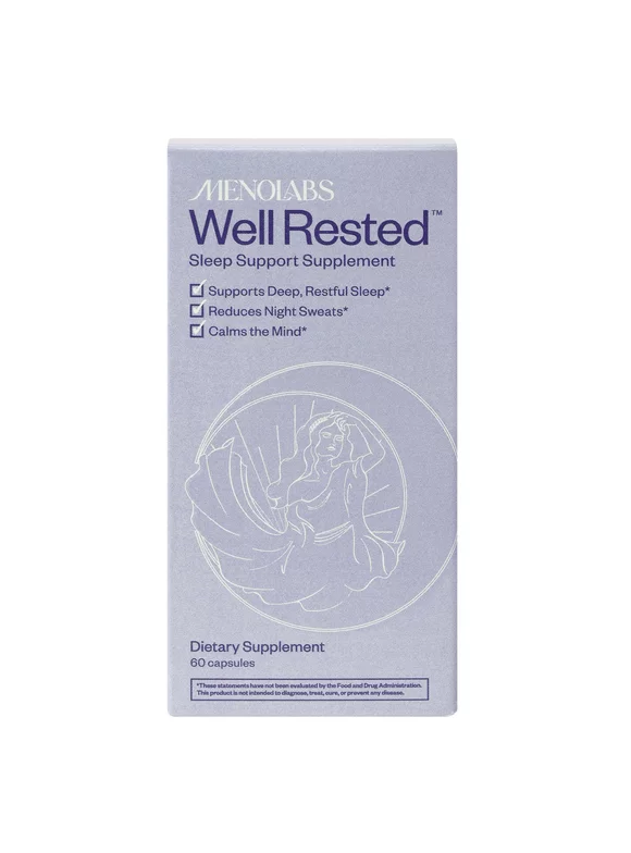 MenoLabs Well Rested Menopause Treatment and Support Supplement Sleep Aid, 60 Count