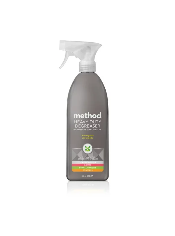 Method Heavy Duty Degreaser, Oven Cleaner and Stove Top Cleaner, Lemongrass, 28 Ounce
