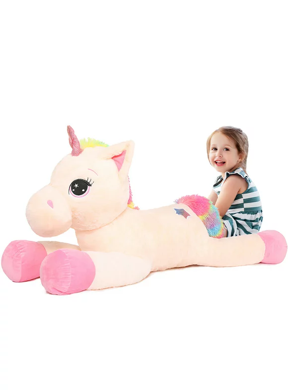 MorisMos Giant Unicorn Stuffed Animal 32'' Cute Soft Unicorn Plush Toy