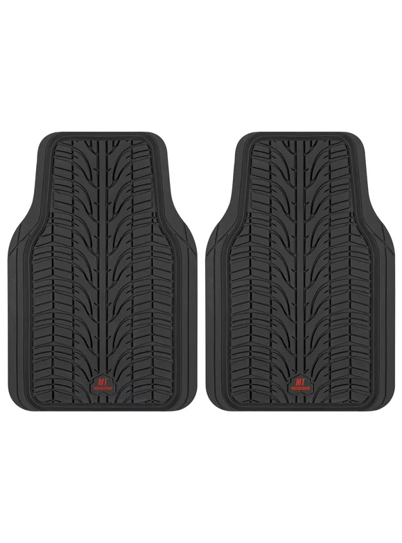 Motor Trend Grand Prix Tire Tread Rubber Car Floor Mats for Autos SUV Truck -All-Weather Waterproof
