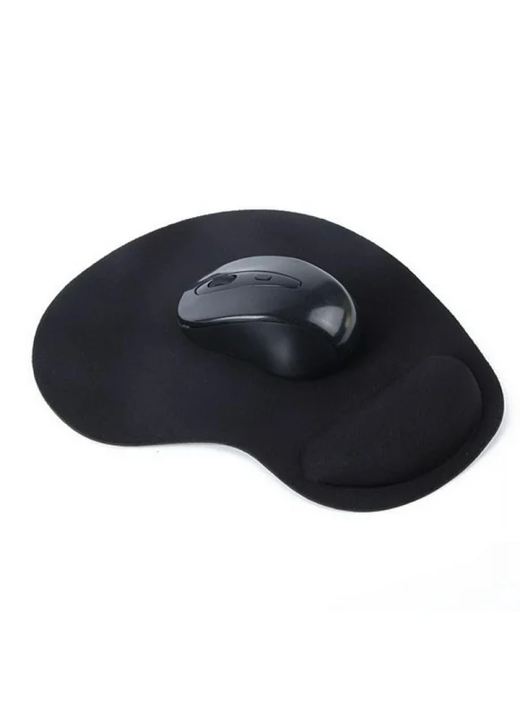 Mouse Pad, Ergonomic Mouse Pad with Gel Wrist Rest Support, Gaming Mouse Pad with Lycra Cloth, Non-Slip PU Base for Computer, Laptop, Home, Office & Travel, Black
