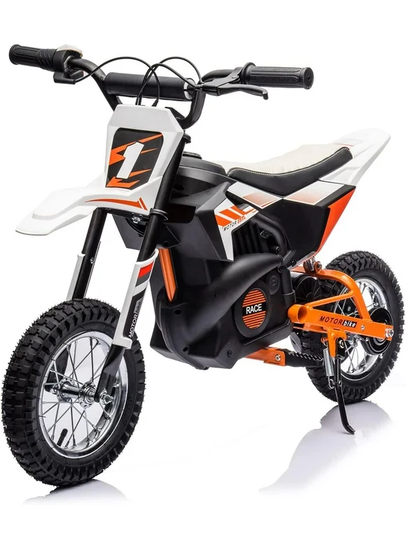NEECHIPRO Electric Dirt Bike, 24V Electric Motorcycle Ride on Bicycle for Teens Age 13+,250W 13mph Max Speed,White