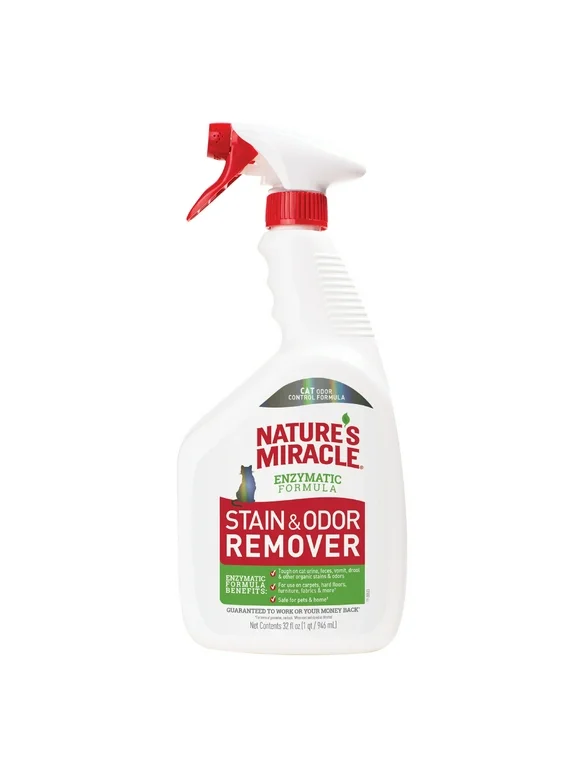 Nature's Miracle Cat Stain and Odor Remover, Citrus Scent, 32 Fluid Ounce