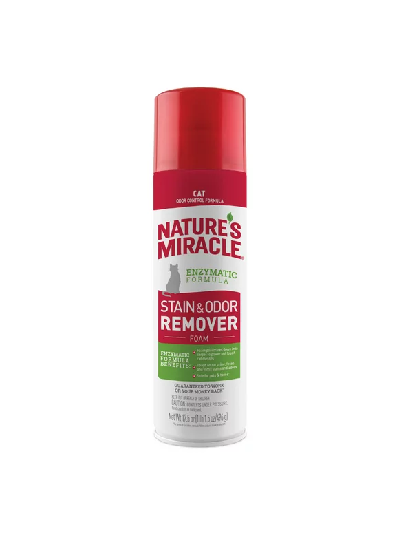 Nature's Miracle Cat Stain and Odor Remover Foam Aerosol, 17.5 oz
