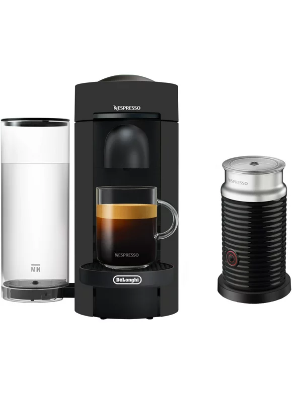 Nespresso Vertuo Plus Coffee and Espresso Machine by De'Longhi with Aeroccino, Limited Edition, Black Matte