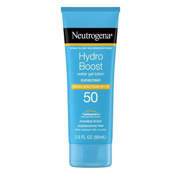 Neutrogena Hydro Boost Moisturizing Gel Sunscreen Lotion for Face and Body, SPF 50, 3 oz