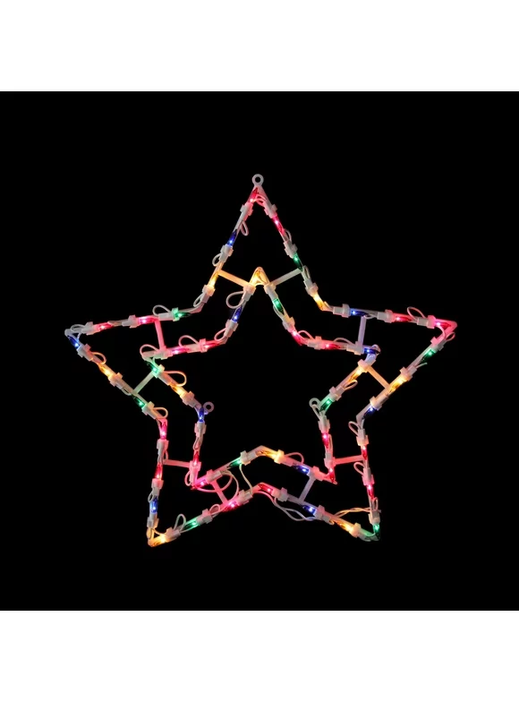 Northlight 16" Multi-Color Lighted Star Christmas Window Silhouette Decoration