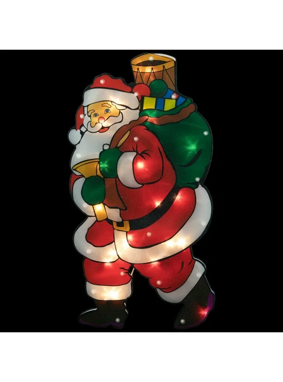 Northlight 17.5" Lighted Santa Claus Christmas Window Silhouette