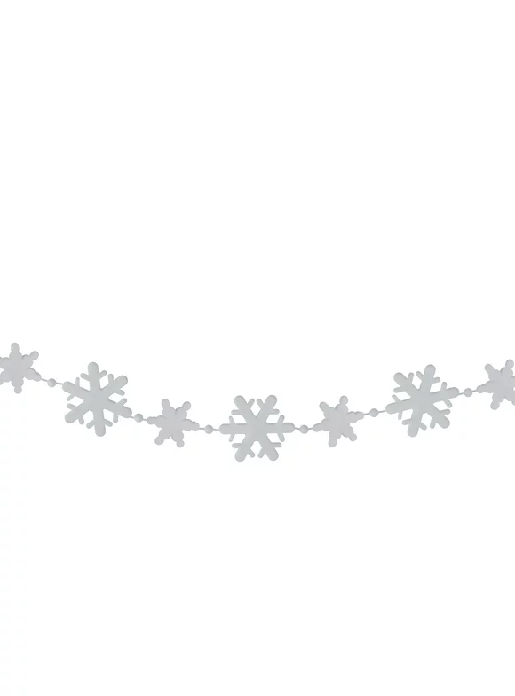 Northlight 8' White Snowflake Beaded Christmas Garland