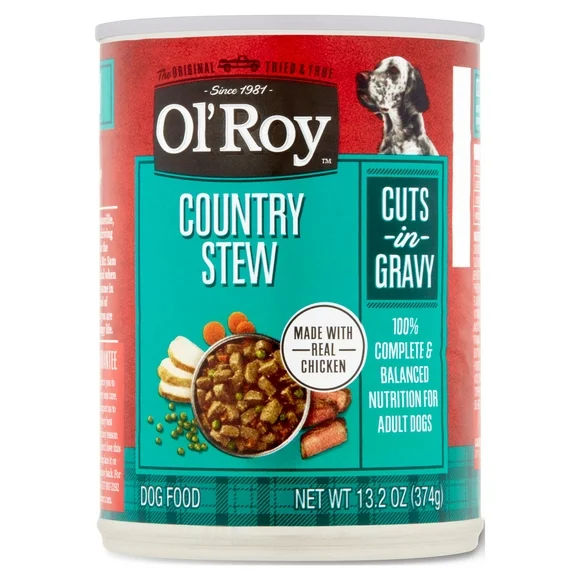Ol' Roy Country Stew Cuts in Gravy Wet Dog Food, 13.2 oz Can