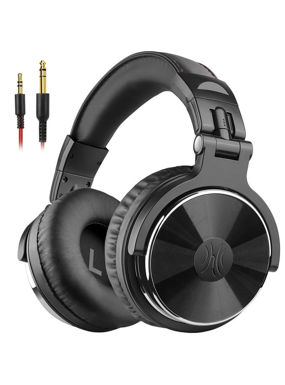 OneOdio Wired Over-Ear Headphones with Mic | Noise Cancelling Earcups & Studio DJ Headphones with Dual Ports for Computer-Black