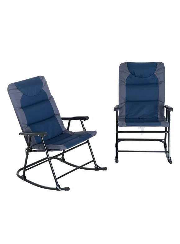 Outsunny 2 Piece Outdoor Patio Furniture Set, Navy Blue