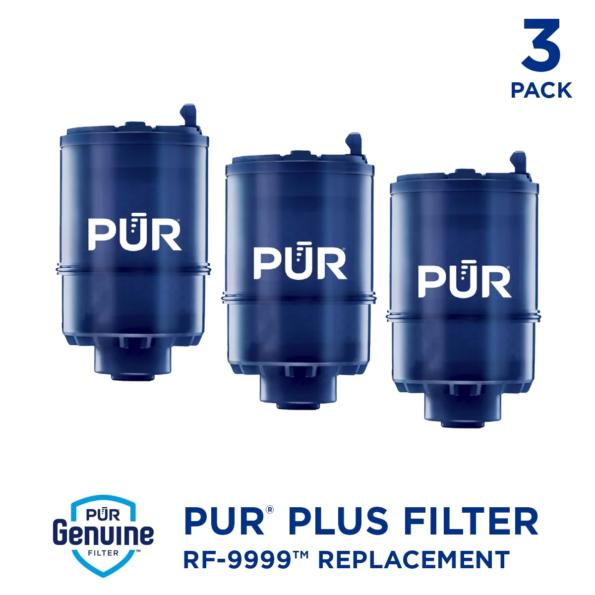 PUR PLUS Faucet Mount Water Replacement Filter 3-Pack, 9 Month Supply, RF99993