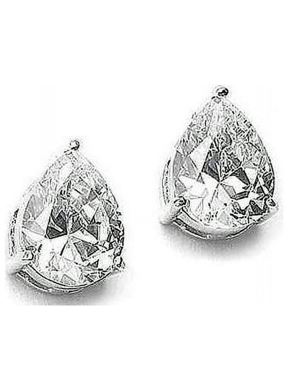 Pascollato Jewelry Pear Cut Cz Studs 925 Silver Post Earrings Bridal Jewelry