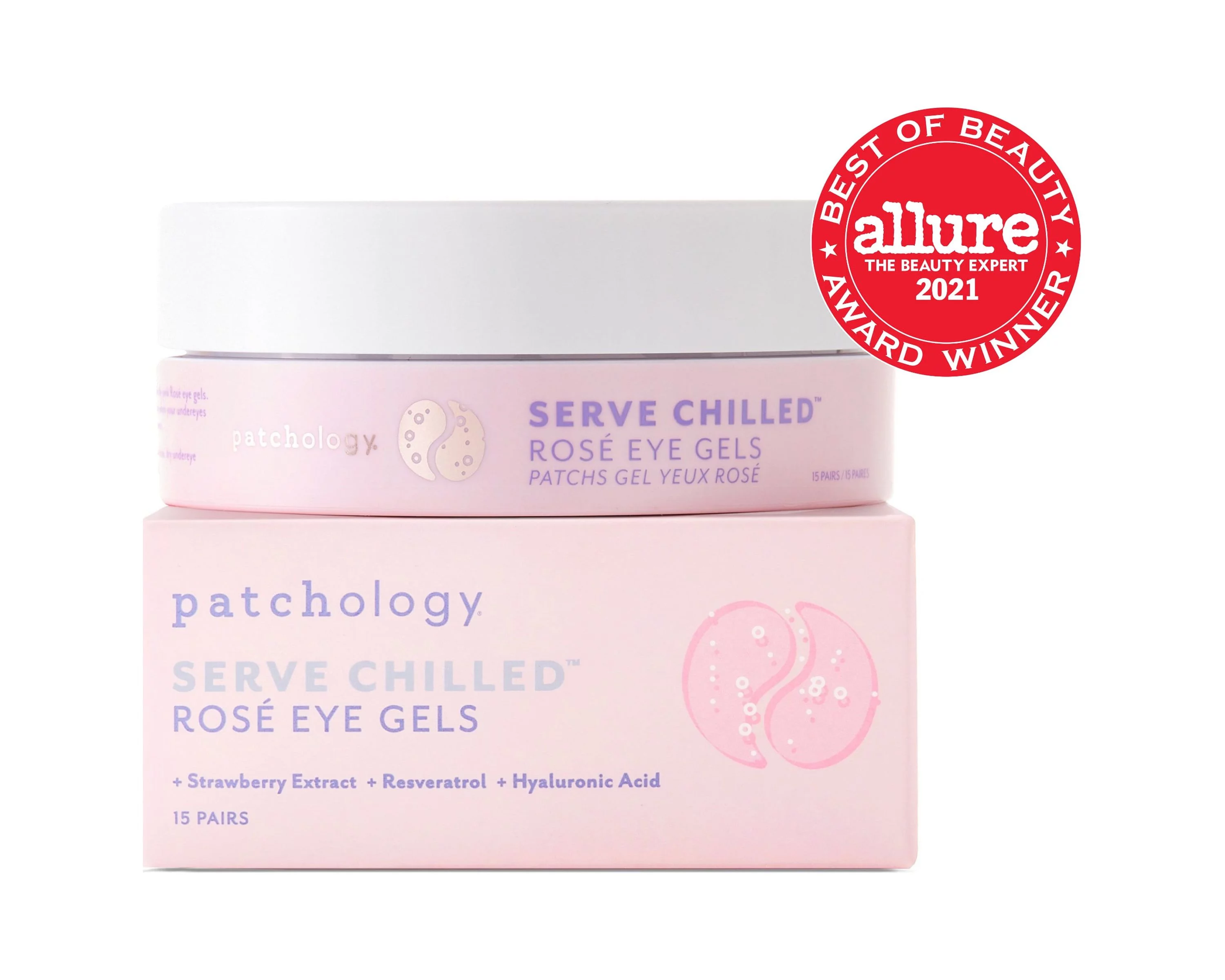 Patchology Serve Chilled Ros&eacute; Eye Gels Puffy Eyes and Fine Lines,15 Count