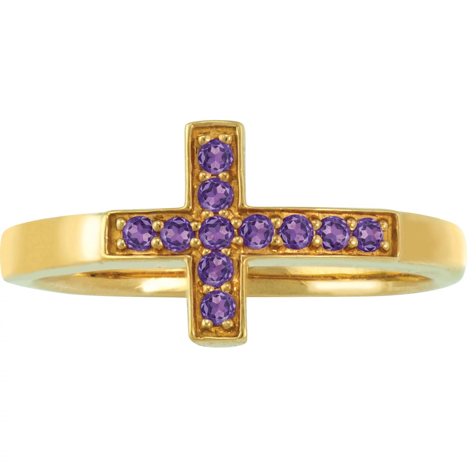 Personalized Family Jewelry Sideways Cross Ring available in Sterling Silver, Gold over Silver, Yellow and White Gold