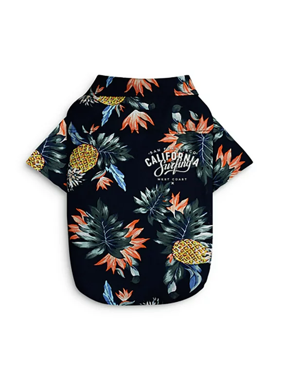 Pet Summer Printed Shirt, Dog Thin Short Sleeves Dog Shirt Clothes Summer Vest Costume Pineapple Pattern, XS/S/M/L/XL/XXL