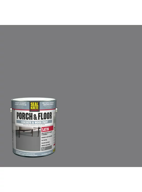 Pewter, Seal-Krete Porch & Floor Concrete & Wood Satin Paint-316128, Gallon