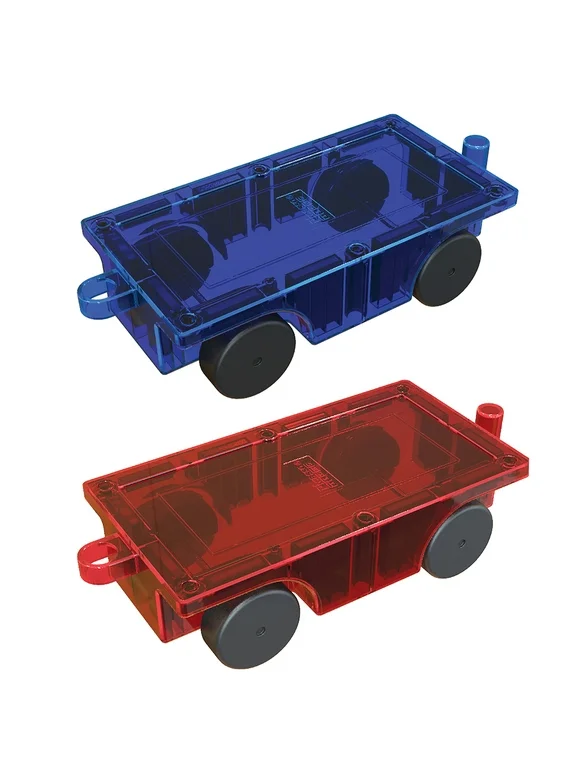 PicassoTiles 2 Piece Car  Magnetic Truck Set with Extra Long Bed & Re-Enforced Latch PT20