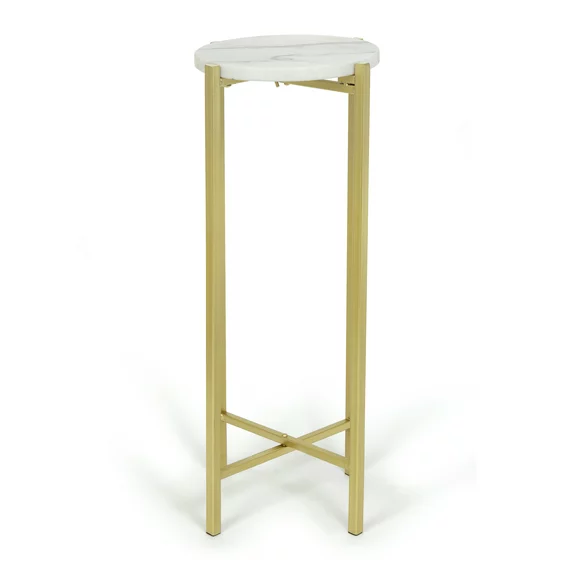 Pop Shop  White Marble Collapsible Drink Table