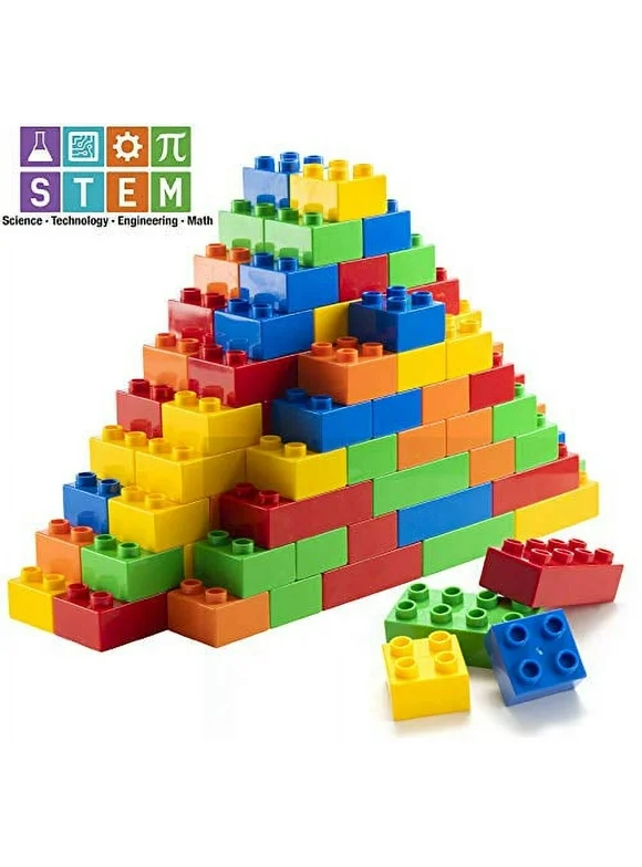 Prextex 150 Piece Classic Big Building Bricks | Compatible with Most Major Brands, STEM Toy Large Building Bricks Set for All Ages, Boys & Girls| Large Toy Blocks |Toy Building Blocks