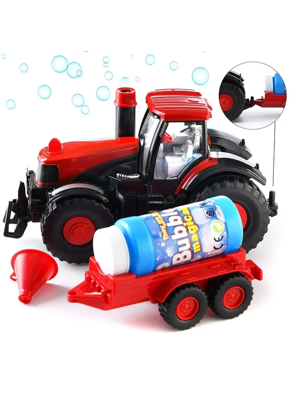Prextex Bump & Go Bubble Blowing Farm Tractor With Lights, Sounds & Action PRE-1518