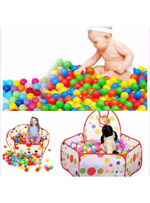 Puloru　100pcs baby kids toys swimming pool ocean ball fun colorful plastic