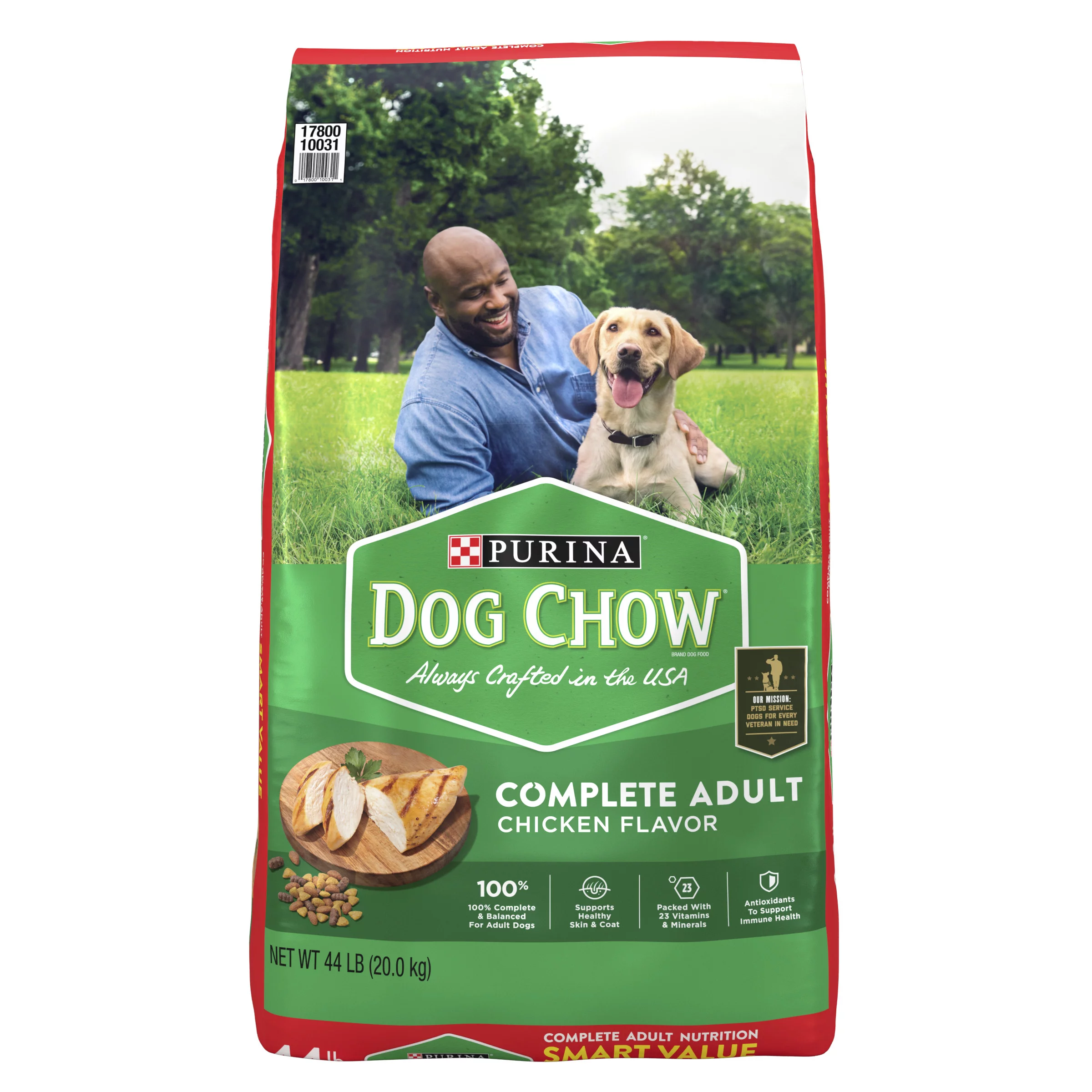 Purina Dog Chow Chicken Flavor Dry Dog Food, 44 lb Bag
