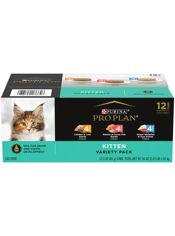 Purina Pro Plan High Protein Wet Kitten Food Variety Pack, DEVELOPMENT Kitten Favorites, 3 oz. Can