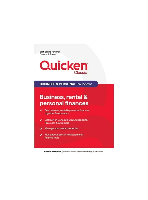 Quicken Classic Business & Personal - 1 Year Subscription (Windows) [Key Card]