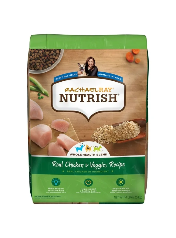 Rachael Ray Nutrish Real Chicken & Veggies Recipe Dry Dog Food, 14 lb. Bag