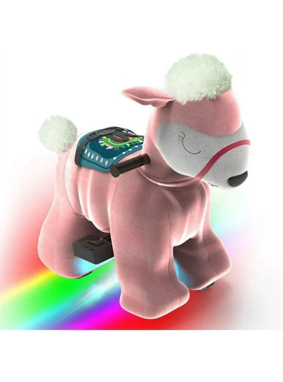 Rechargeable 6V/7A Plush Animal Ride On Toy for Kids (3 ~ 7 Years Old) With Safety Belt Alpaca Llama
