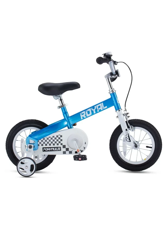RoyalBaby Formula 12" Kids Bike with Training Wheels & Coaster Brake, Blue