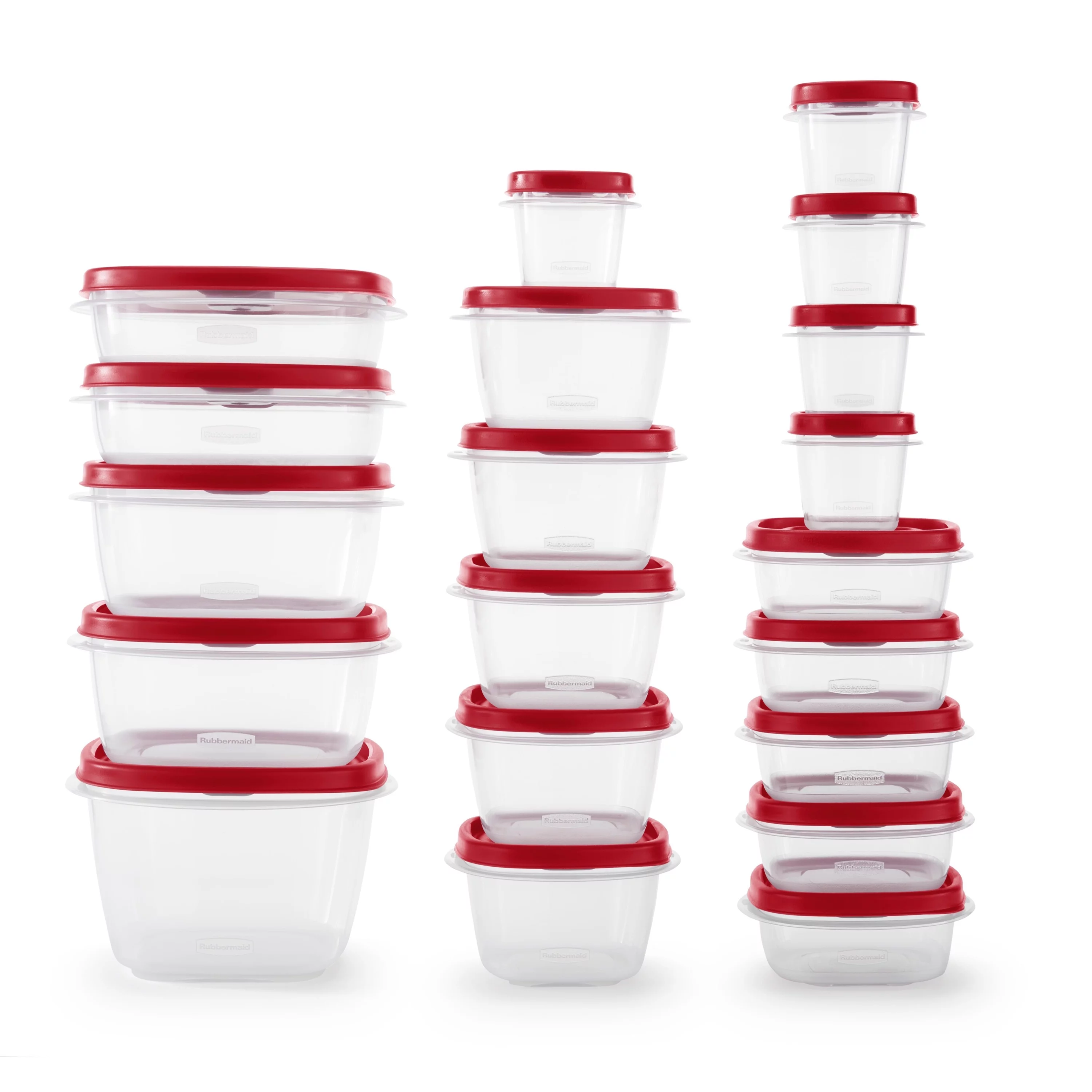 Rubbermaid EasyFindLids 40 Piece Food Storage Containers with Vented Lids Variety Set, Red