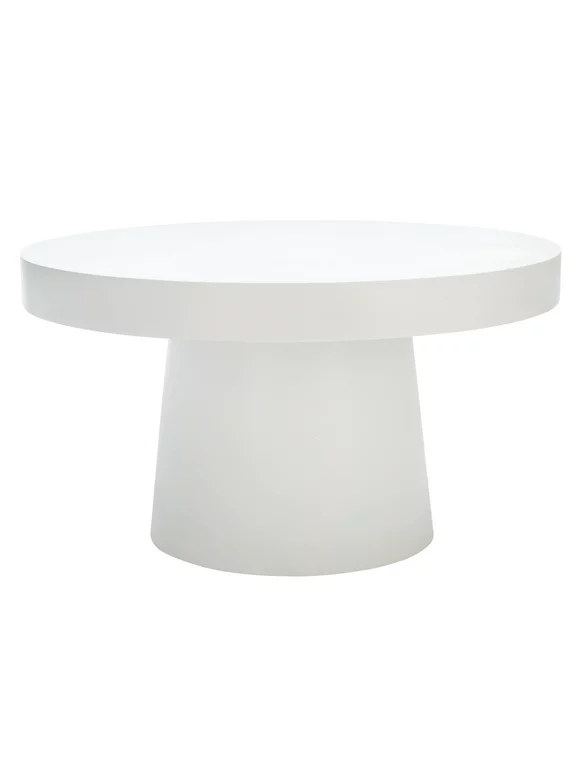 SAFAVIEH Jaria Solid Paper Mache Round Coffee Table, White