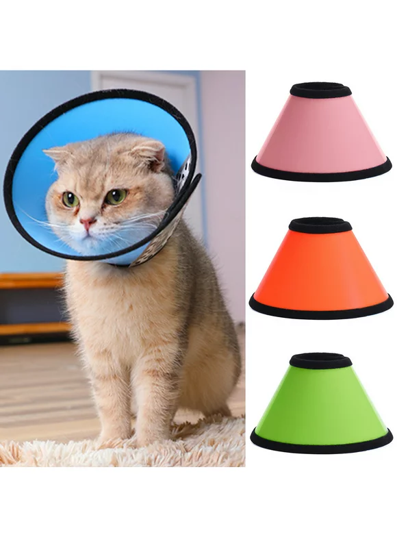 SPRING PARK Pet Recovery Collar Cat Cone, Soft Edge Plastic Dog Cone Anti-Bite Lick Wound Healing Safety Protective E-Collar