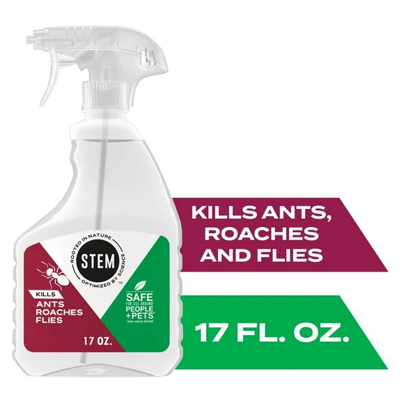 STEM Kills Indoor and Outdoor Ants Roaches and Flies Killer Bug Spray, 17 oz