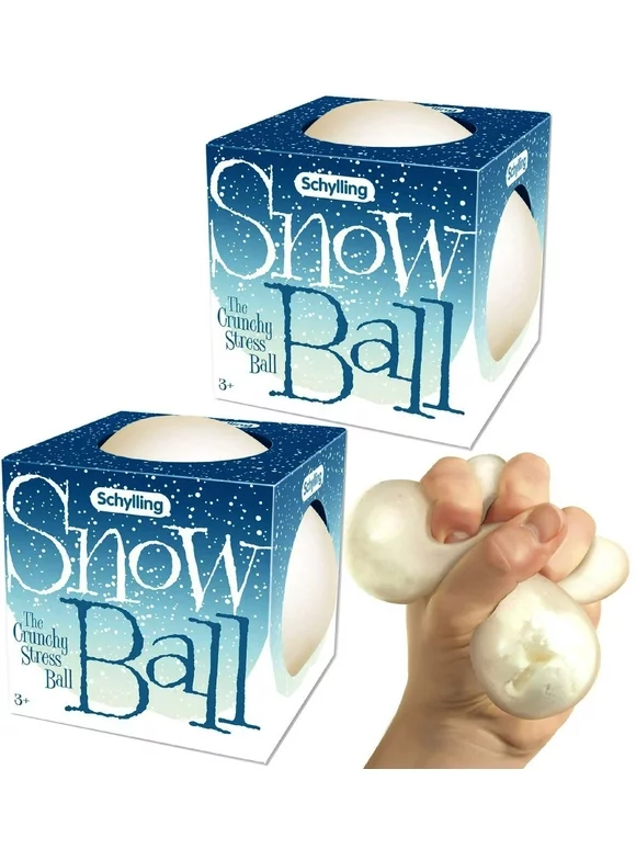 Schylling Snowball (NeeDoh) Crunchy, Squishy, Squeezy, Stretchy Stress Balls Gift Set Bundle - 2 Pack