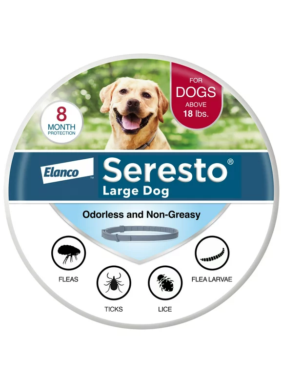 Seresto Large Dog Vet-Recommended 8-Month Flea & Tick Prevention Collar, 18+ lbs
