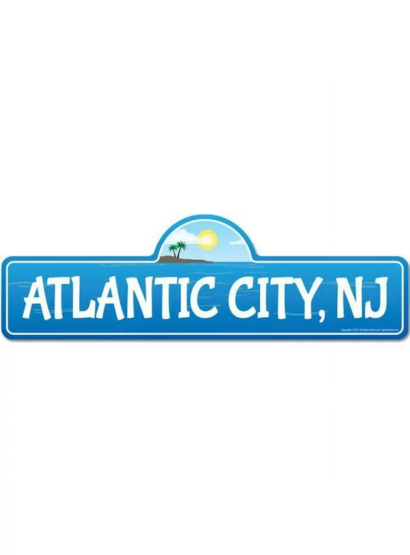 SignMission P-618 Atlantic City Nj Atlantic City, NJ New Jersey Beach Street Sign
