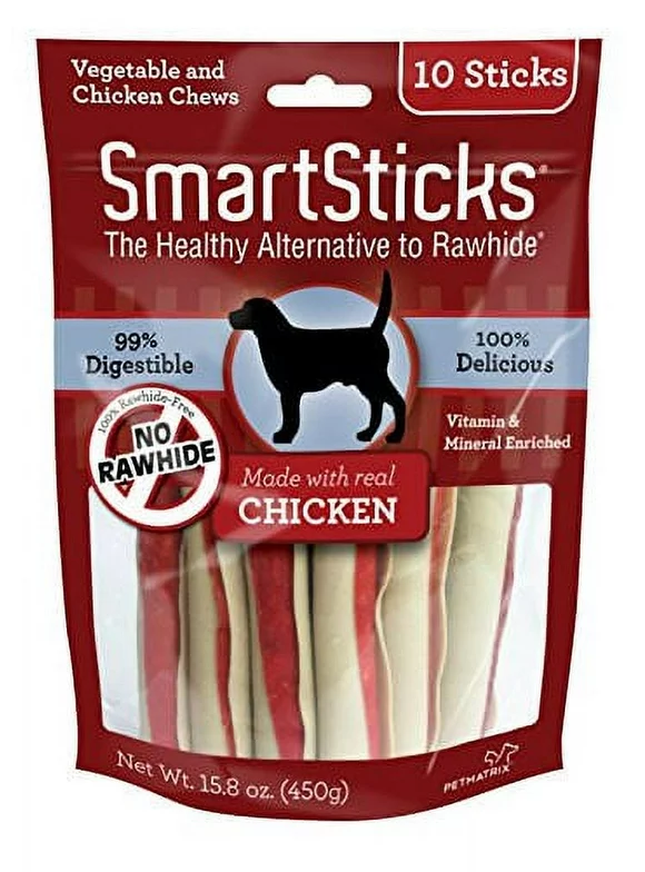SmartBones SmartSticks with Real Chicken 10 Count, Rawhide-Free Chews for Dogs