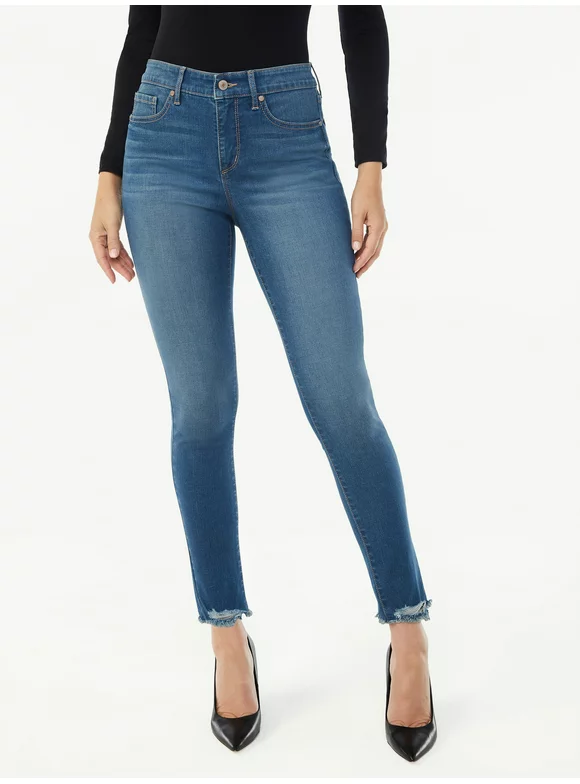 Sofia Jeans Women's Rosa Curvy High Rise Destructed Hem Skinny Jeans