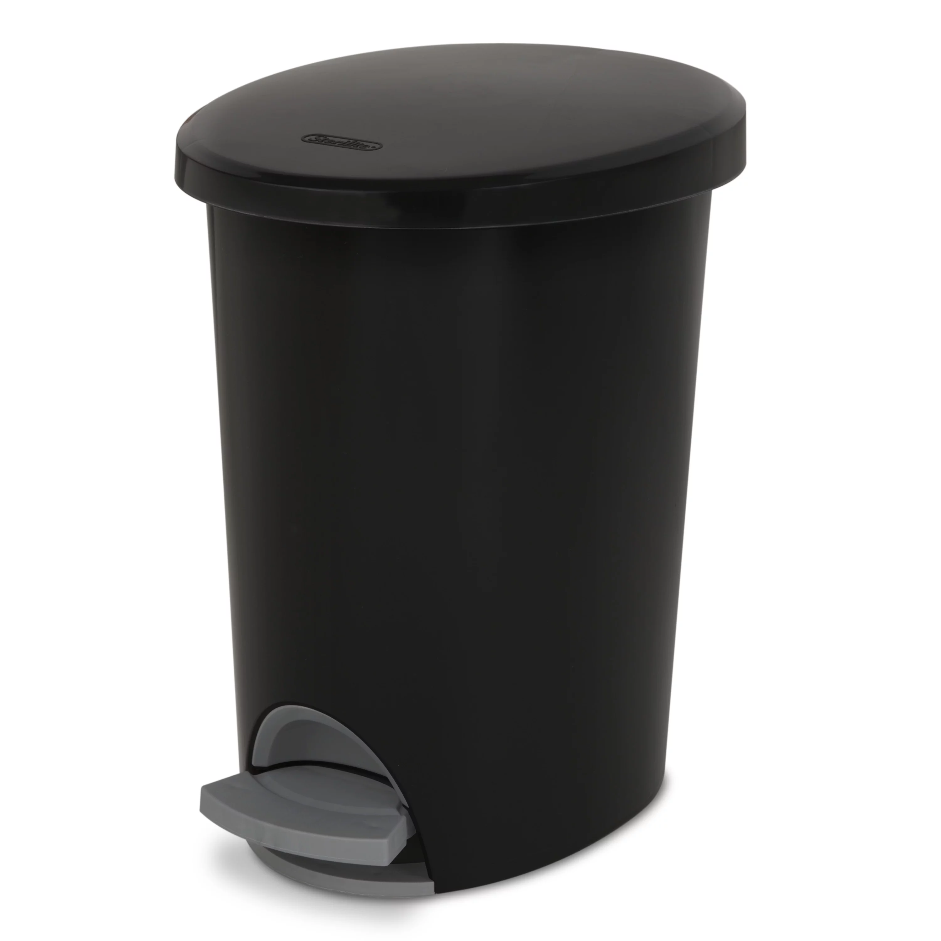 Sterilite 2.6 gal Plastic Ultra™ Step On Bathroom Trash Can, Black