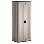 Suncast 3-Shelf Resin Base Garage Cabinet Locker, Gray