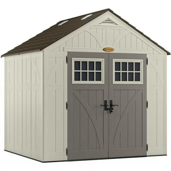 Suncast 7 x 8 ft. Metal and Resin Storage Shed, Vanilla