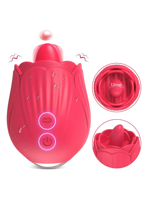 TLUDA Rose Toy Tongue Licking Vibrator ,Personal Vibrator for Women