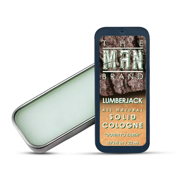 The Man Brand's Solid Cologne - Travel Size Slide Tin - 0.75 oz (Lumberjack)